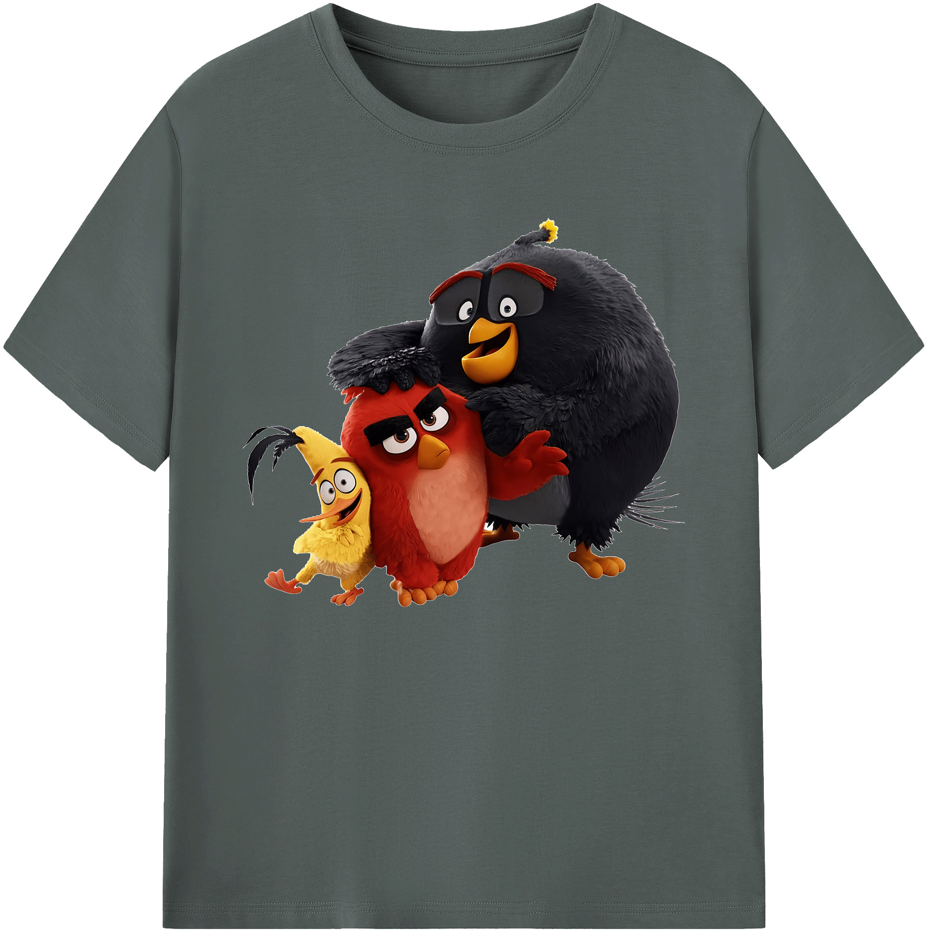 （画像用） Angry Birds アングリーバード 綿100％ メンズ半袖Tシャツ｜肌触りやわらか＆通気性